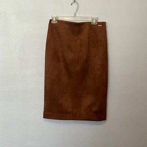 Brown faux leather skirt